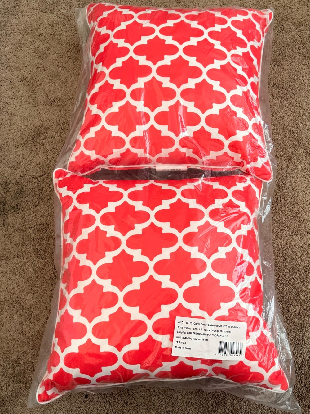 CORAL COAST LAKESIDE OUTDOOR TOSS PILLOWS SET OF 2 - NWT